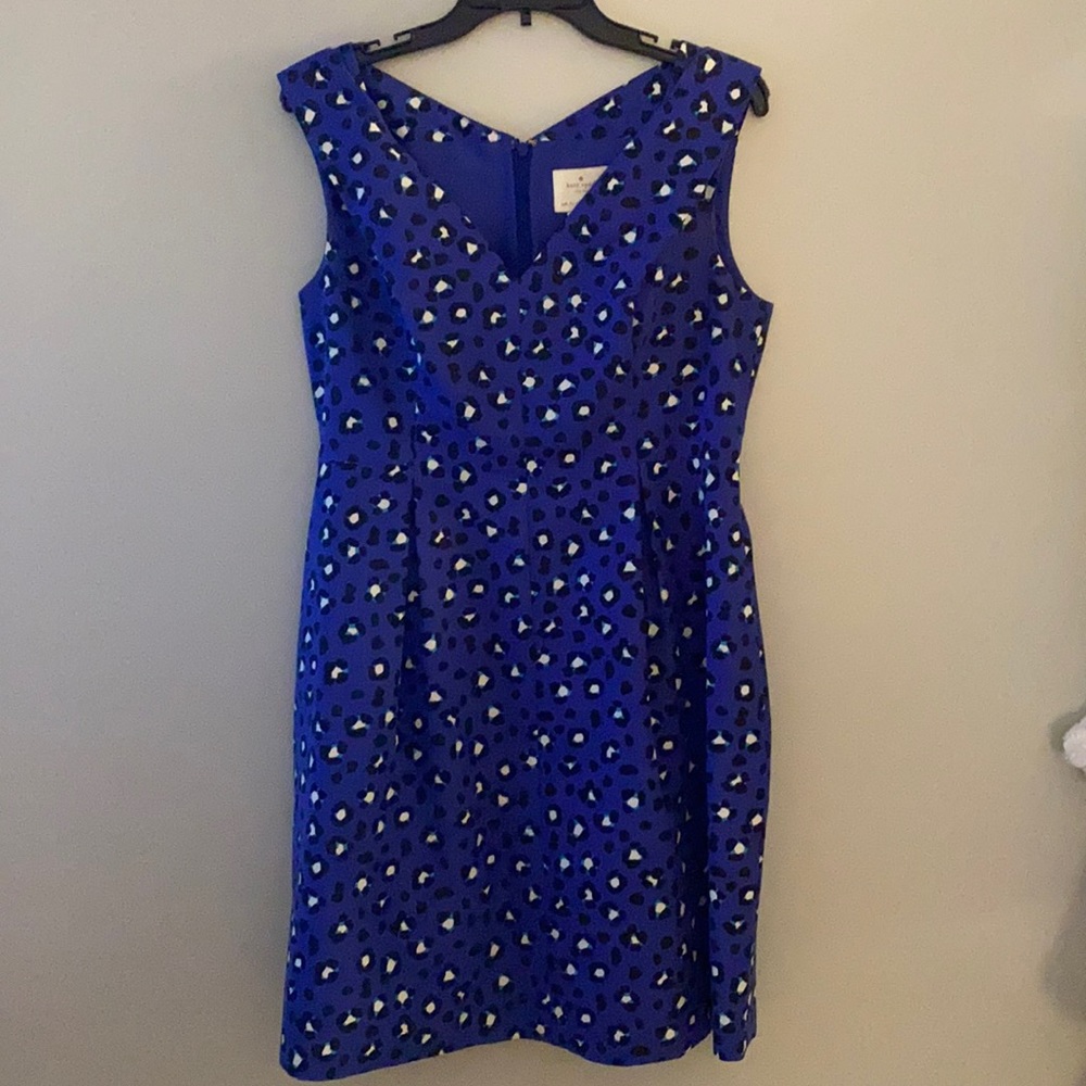 Kate Spade Blue Animal Print Sheath Dress – Size 12